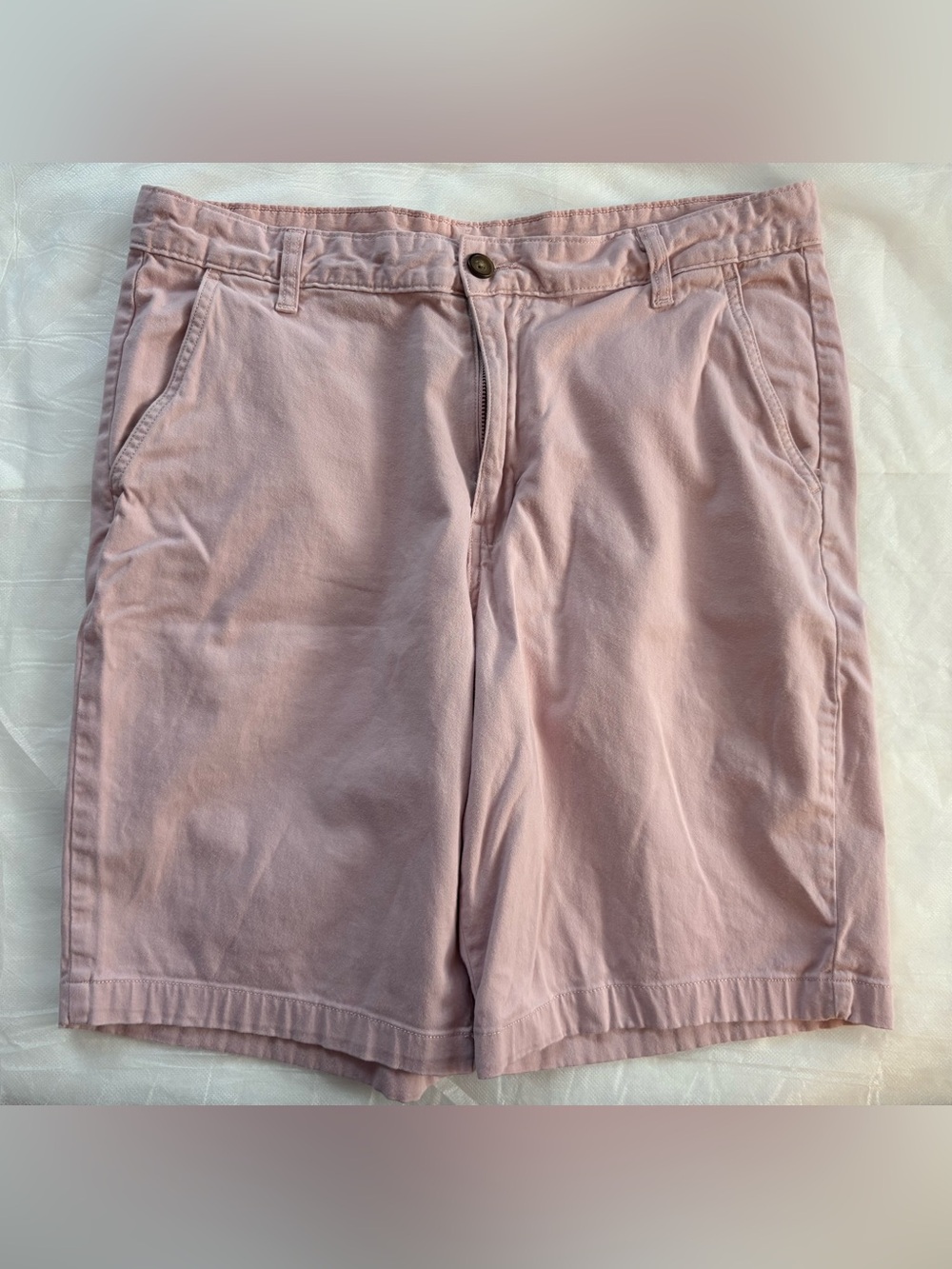 George Men’s Daylily Pink Stretch Flat Front Chino Shorts Size 34